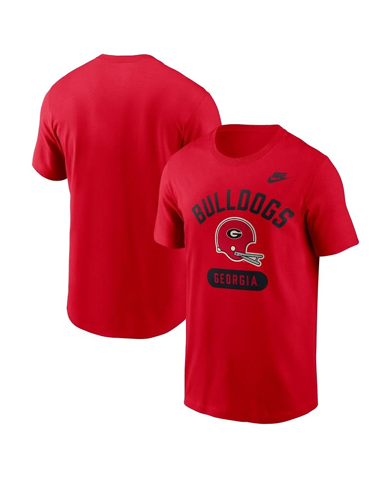Nike Men's Red Georgia Bulldogs Legacy Arch Helmet T-Shirt