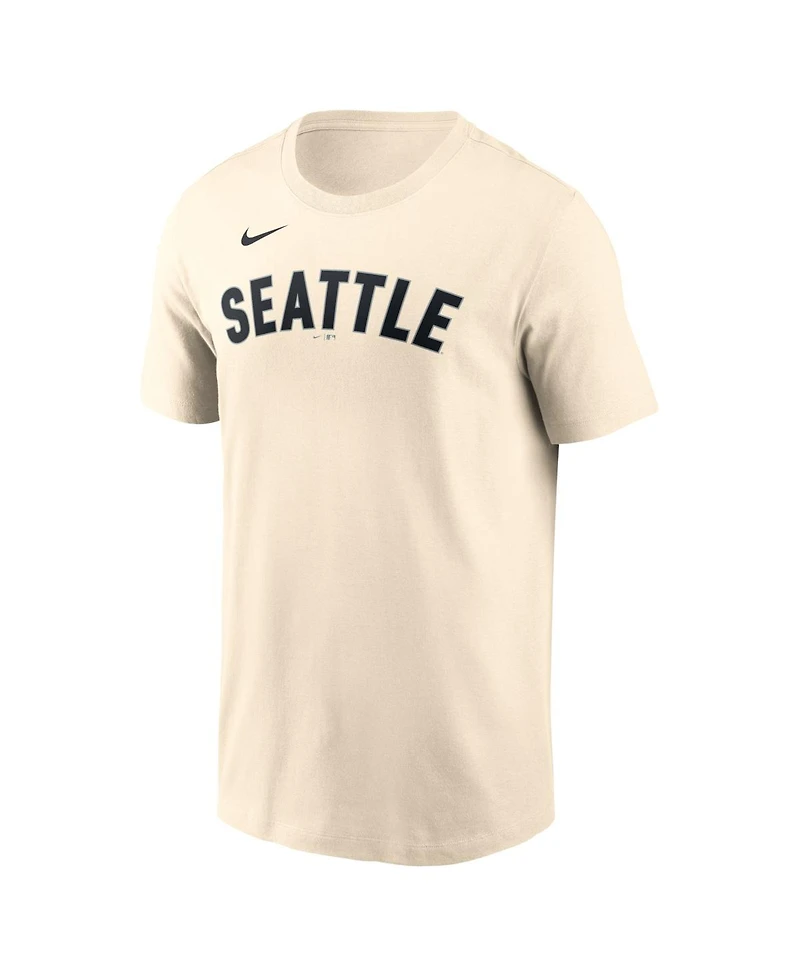 Nike Men's Cal Raleigh Natural Seattle Mariners Name and Number T-Shirt