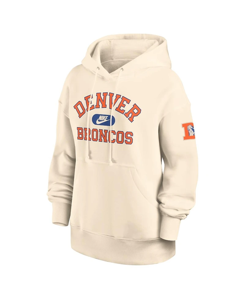 Nike Women's Natural Denver Broncos Oversized Legacy Phoenix Hoodie