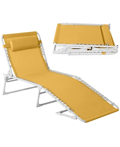 Best Choice Products Patio Chaise Lounge Chair, Outdoor Portable Adjustable Pool Recliner w/ Pillow
