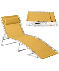 Best Choice Products Patio Chaise Lounge Chair, Outdoor Portable Adjustable Pool Recliner w/ Pillow