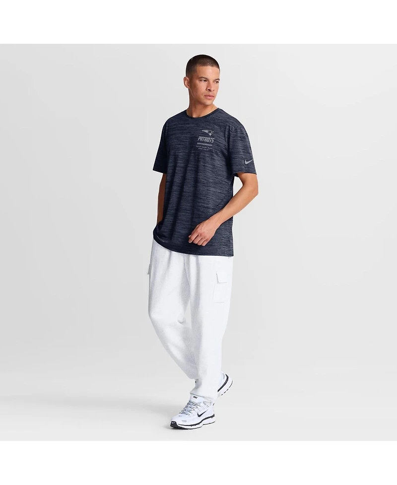 Nike Men's Navy New England Patriots Sideline Double Covered Dri-fit Velocity T-Shirt