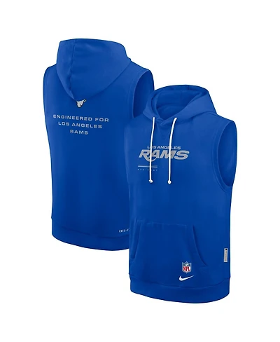 Nike Men's Royal Los Angeles Rams Sideline Standard Issue Dri-fit Sleeveless Hoodie