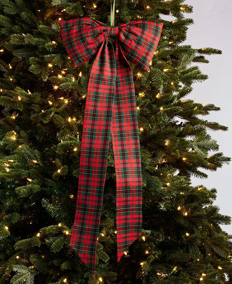 Holiday Lane Cozy Cabin Plaid Bow Ornament with Clip, Macy's Exclusive