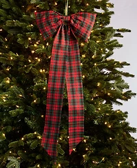 Holiday Lane Cozy Cabin Plaid Bow Ornament with Clip, Macy's Exclusive