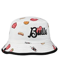 New Era Men's White Chicago Bulls Team Cheer Reversible Bucket Hat