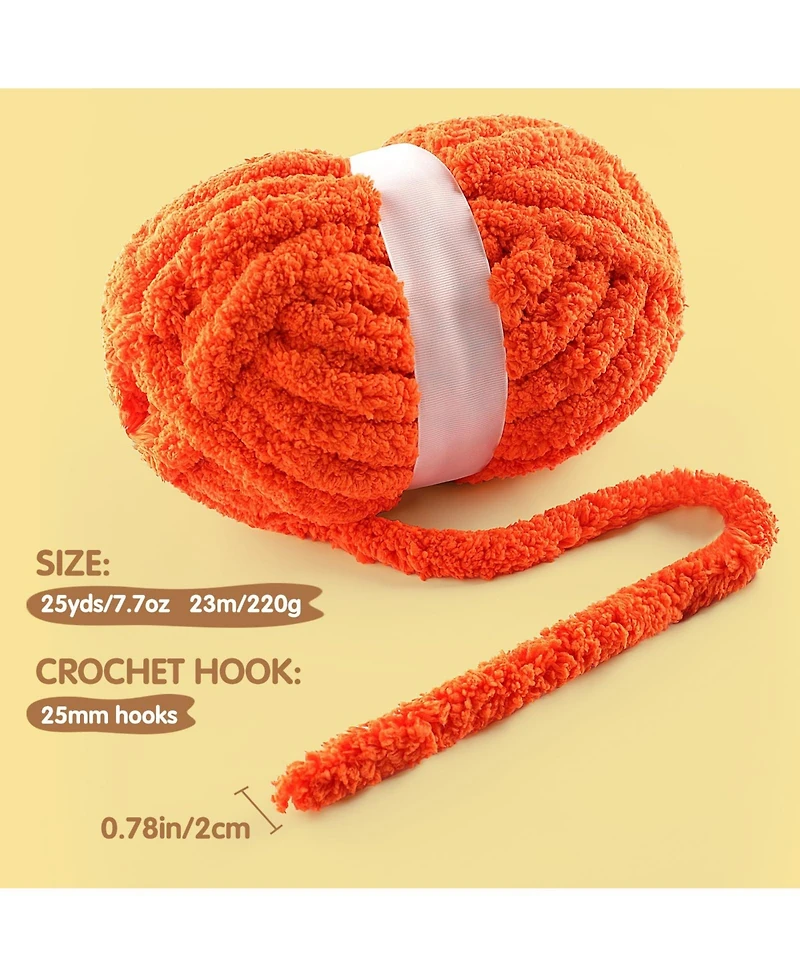 Gnuadz Chunky Chenille Yarn for Hand Knitting Crocheting