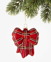 Holiday Lane Cozy Cabin Plaid Bow Ornament, Macy's Exclusive