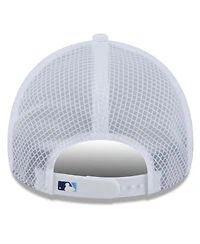 New Era Men's White Tampa Bay Rays 2026 Batting Practice Apex 9FORTY Adjustable Trucker Hat