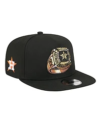New Era Men's Black Houston Astros Ring A-Frame 9FIFTY Snapback Hat