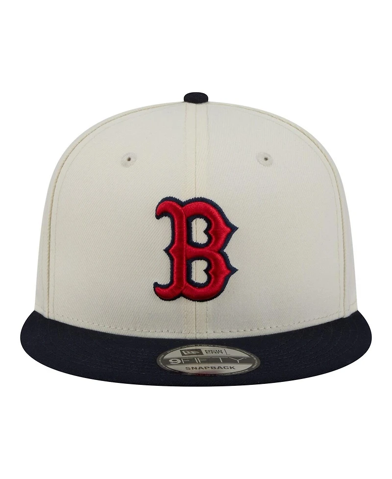 New Era Men's Cream/Navy Boston Red Sox Localized 9FIFTY Snapback Hat