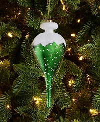 Holiday Lane Cozy Cabin Green Snowy Finial Ornament, Macy's Exclusive