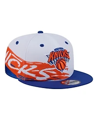 New Era Men's and Women's White/Blue New York Knicks Swept 9FIFTY Snapback Hat