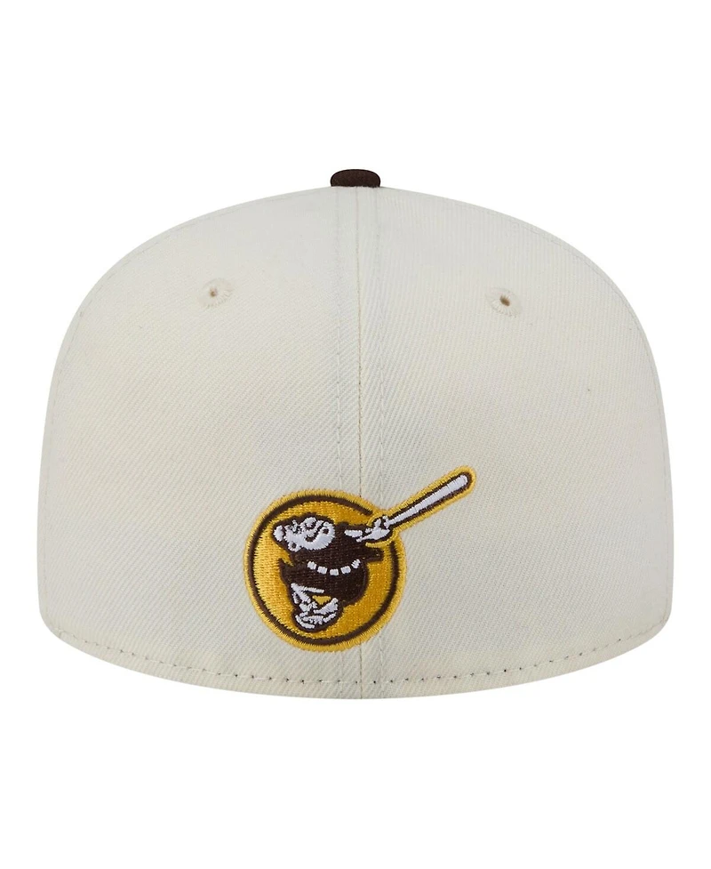 New Era Men's Cream San Diego Padres Two-Tone Stitch 59FIFTY Fitted Hat