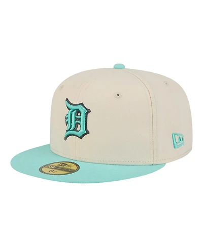 New Era Men's Light Beige/Turquoise Detroit Tigers Two-Tone Color Pack 59FIFTY Fitted Hat