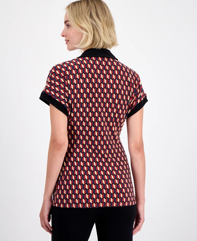 Anne Klein Women's Collared Wrap Top