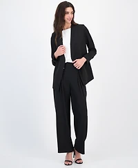 Anne Klein Women's Stretch Collarless Open-Front Jacket