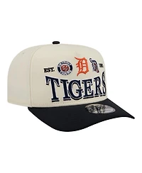 New Era Men's Cream Detroit Tigers Throwback Tri-Hit A-Frame 9FIFTY Adjustable Hat