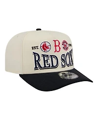 New Era Men's Cream Boston Red Sox Throwback Tri-Hit A-Frame 9FIFTY Adjustable Hat