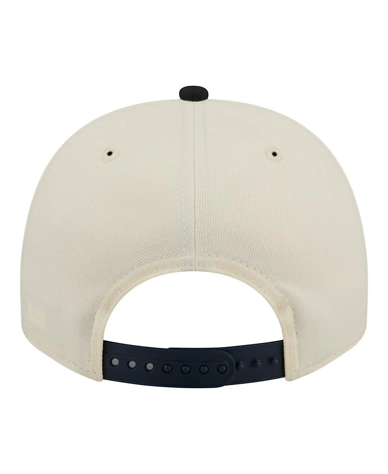 New Era Men's Cream Atlanta Braves Throwback Tri-Hit A-Frame 9FIFTY Adjustable Hat