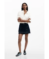 Desigual Women's Denim Jacquard Skirt