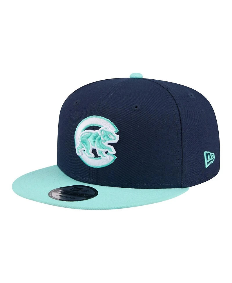 New Era Men's Navy/Turquoise Chicago Cubs 2-Tone Color Pack 9FIFTY Snapback Hat