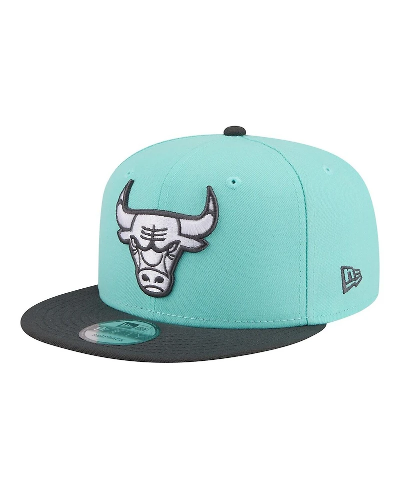 New Era Men's Turquoise/Charcoal Chicago Bulls Color Pack Two-Tone 9FIFTY Snapback Hat