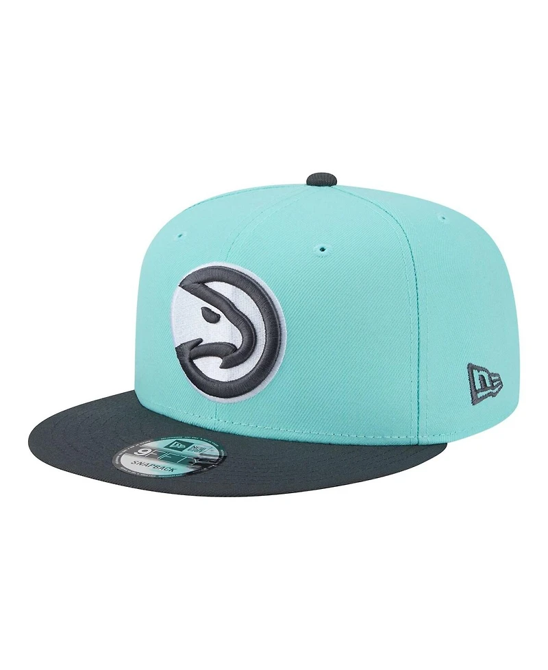 New Era Men's Turquoise/Charcoal Atlanta Hawks Color Pack Two-Tone 9FIFTY Snapback Hat