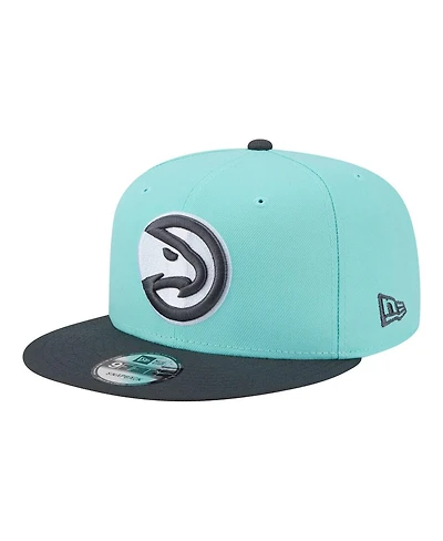 New Era Men's Turquoise/Charcoal Atlanta Hawks Color Pack Two-Tone 9FIFTY Snapback Hat