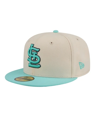 New Era Men's Light Beige/Turquoise St. Louis Cardinals Two-Tone Color Pack 59FIFTY Fitted Hat