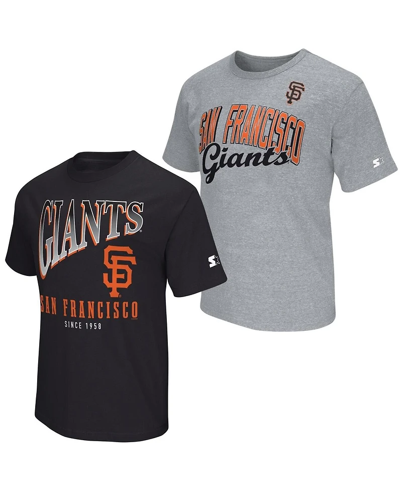 Starter Men's Black/Heather Gray San Francisco Giants Two-Pack T-Shirt Set
