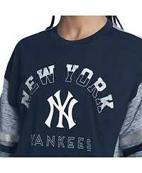 G-iii 4Her by Carl Banks Women's Navy New York Yankees Off-Season Oversized Top