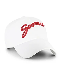 '47 Brand Men's White Oklahoma Sooners Script Clean Up Adjustable Hat