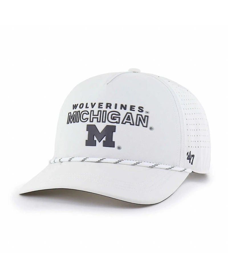 '47 Brand Men's White Michigan Wolverines Forward Vent Hitch Rope Adjustable Hat