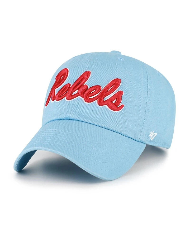 '47 Brand Men's Light Blue Ole Miss Rebels Clean Up Adjustable Hat