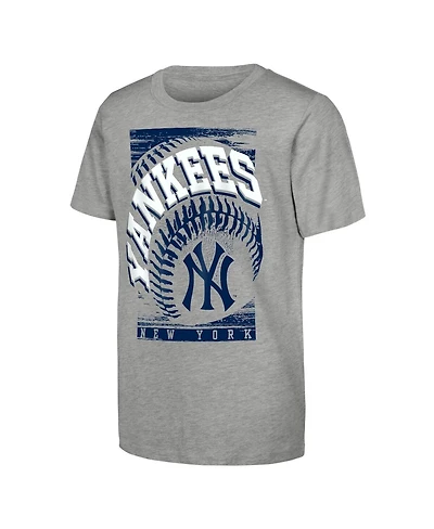 Outerstuff Big Boys and Girls Heather Gray New York Yankees Speed Pitch T-Shirt