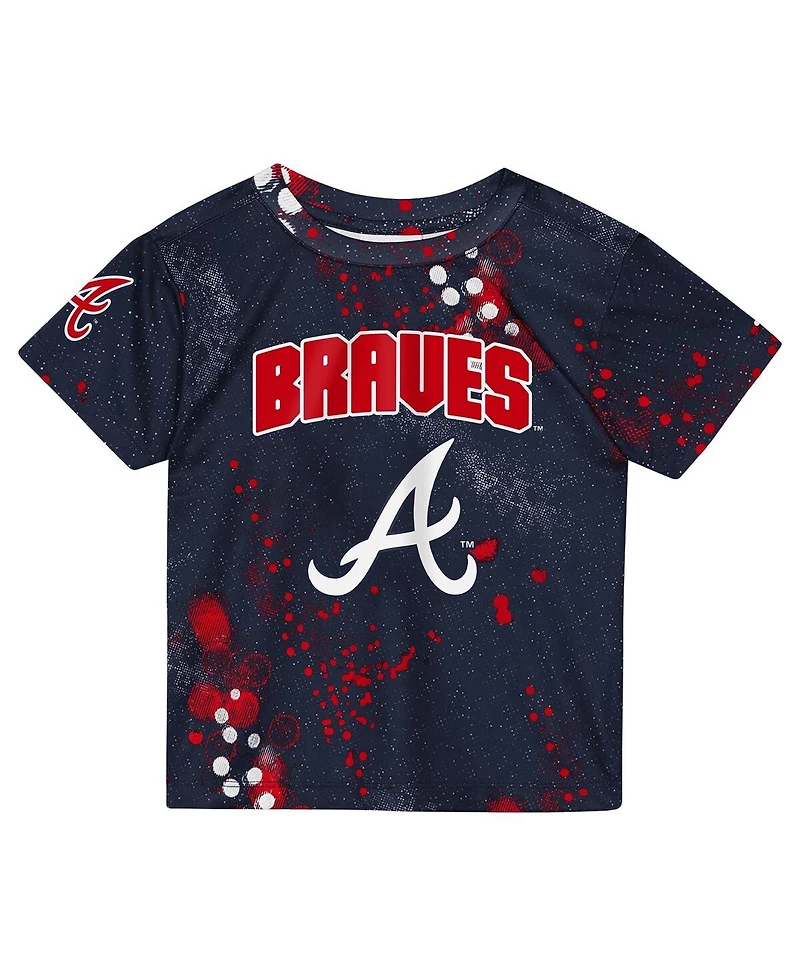 Outerstuff Preschool 2-Piece Navy Atlanta Braves Pinch Hitter Infielder T-Shirt and Shorts Set