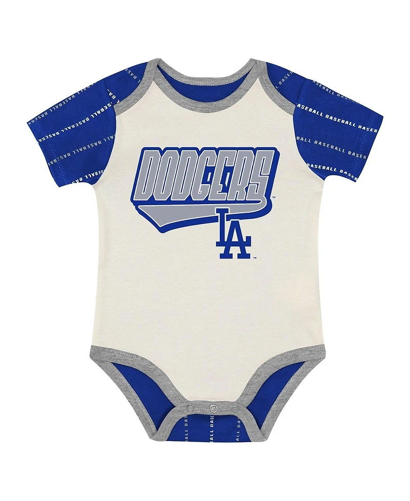 Outerstuff Baby Boys and Girls 2-Piece White/Royal Los Angeles Dodgers Lead Run Diaper Cover Bodysuit Shorts Set
