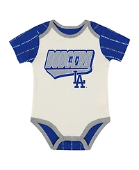 Outerstuff Baby Boys and Girls 2-Piece White/Royal Los Angeles Dodgers Lead Run Diaper Cover Bodysuit Shorts Set