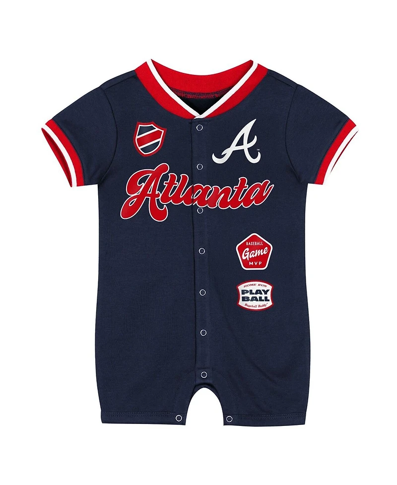 Outerstuff Baby Boys and Girls Navy Atlanta Braves Pinch Coverall