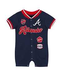 Outerstuff Baby Boys and Girls Navy Atlanta Braves Pinch Coverall