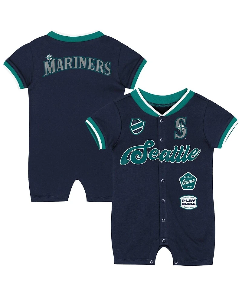 Outerstuff Baby Boys and Girls Navy Seattle Mariners Pinch Coverall