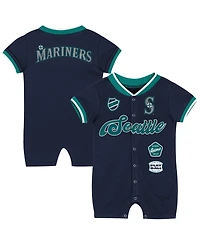 Outerstuff Baby Boys and Girls Navy Seattle Mariners Pinch Coverall