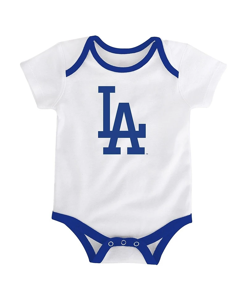 Outerstuff Baby Boys and Girls Los Angeles Dodgers Home Team 3-Pack Bodysuit Set