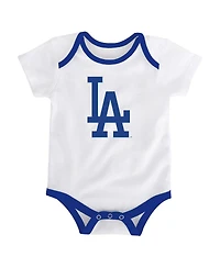 Outerstuff Baby Boys and Girls Los Angeles Dodgers Home Team 3-Pack Bodysuit Set