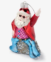 Holiday Lane Disco Brights Santa Ornament, Macy's Exclusive