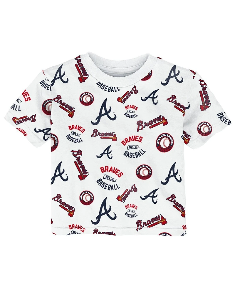 Outerstuff Toddler White Atlanta Braves Run Down T-Shirt
