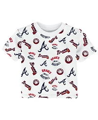 Outerstuff Toddler White Atlanta Braves Run Down T-Shirt