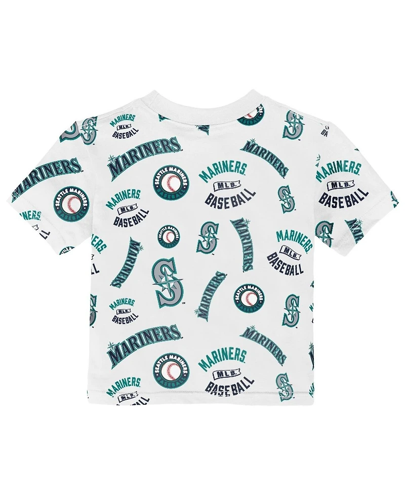 Outerstuff Toddler White Seattle Mariners Run Down T-Shirt