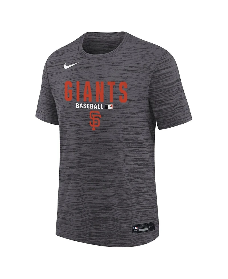 Nike Big Boys and Girls Black San Francisco Giants Authentic Collection Velocity Dri-fit T-Shirt
